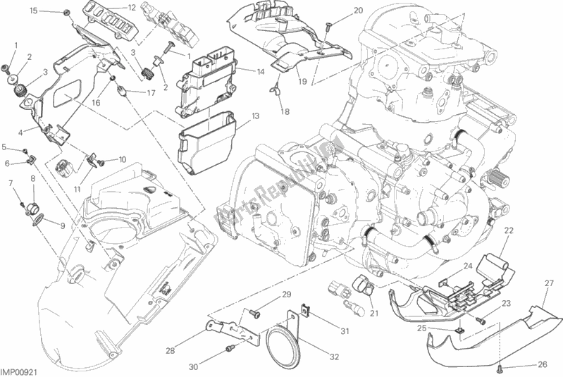 Alle onderdelen voor de Motorbesturingseenheid van de Ducati Monster 821 Dark 2017